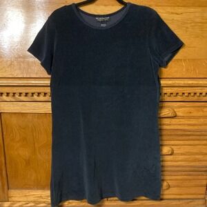 Metropolitan New York‎ Quiet Luxury Navy Corduroy Short Sleeve Mini Shift Dress